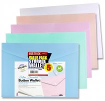 PREMTO PASTEL PKT.5 A4 BUTTON WALLET