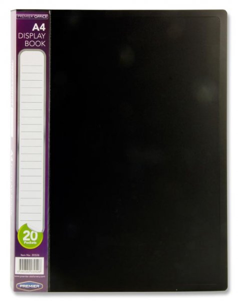 PREMIER OFFICE A4 20 POCKET DISPLAY BOOK 3 Colours
