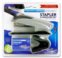 PREMIER OFFICE HALF STRIP STAPLER & REMOVER SET 3 ASST.