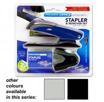 PREMIER OFFICE HALF STRIP STAPLER & REMOVER SET 3 ASST.