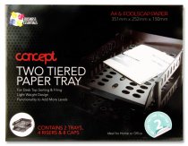 CONCEPT 2 TIERED A4/FC PAPER & LETTER TRAY - BLACK
