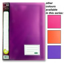 PREMIER OFFICE A4 40 POCKET PRESENTATION DISPLAY BOOK TANG 4 ASST.