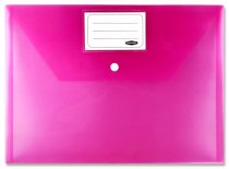 PREMIER OFFICE PKT.5 A4 MY CLEAR BAG BUTTON WALLETS - COLOURED