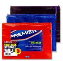 * PREMIER UNIVERSAL PKT.3 A4+ MESH PVC WALLETS