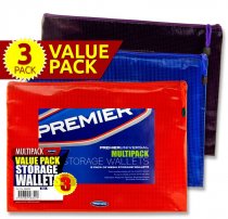 * PREMIER UNIVERSAL PKT.3 A4+ MESH PVC WALLETS