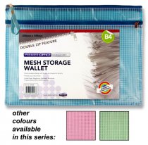 PREMIER OFFICE B4 DOUBLE ZIP MESH WALLET 3 ASST.