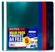 PREMIER OFFICE PKT.5 A4 ASST COLOURS PROJECT FILES