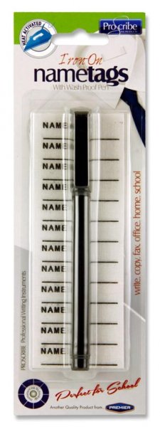 PRO:SCRIBE IRON ON NAME TAGS & PEN