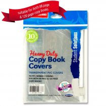 STUDENT SOLUTIONS PKT.10 PVC HEAVY DUTY COPY BOOK COVERS
