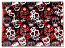 * PREMIER A4 PP BUTTON WALLET - SKULL BLACK & PINK