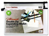 * STUDENT SOLUTIONS B4+ ULTRAMESH DOUBLE ZIP MESH WALLET - PEARL 2 ASST.