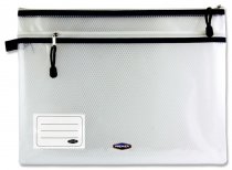 * STUDENT SOLUTIONS B4+ ULTRAMESH DOUBLE ZIP MESH WALLET - PEARL 2 ASST.