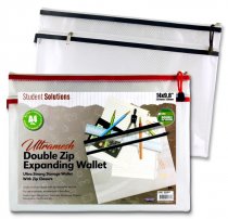 * STUDENT SOLUTIONS B4+ ULTRAMESH DOUBLE ZIP MESH WALLET - PEARL 2 ASST.