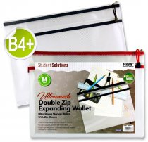 * STUDENT SOLUTIONS B4+ ULTRAMESH DOUBLE ZIP MESH WALLET - PEARL 2 ASST.