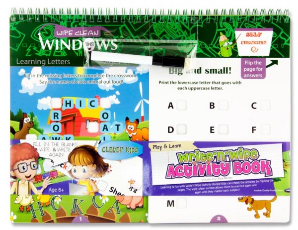 CLEVER KIDZ WRITE 'N WIPE ACTIVITY BOOK