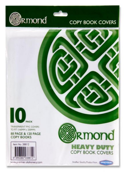 *ORMOND PKT.10 PVC HEAVY DUTY COPY BOOK COVERS