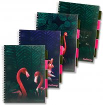 EMOTIONERY A4 250pg PP 5 SUBJECT PROJECT BOOK - TROPICAL TWILIGHT 4 ASST.