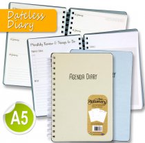 I LOVE STATIONERY A5 160pg WIRO OPEN AGENDA DIARY 2 ASST.