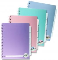 PREMTO PASTEL A4 250pg PP 5 SUBJECT WIRO PROJECT BOOK 4 ASST.