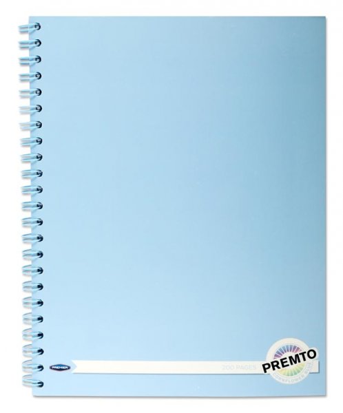 PREMTO PASTEL A4 200pg WIRO NOTEBOOK 4 ASST.