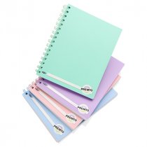 PREMTO PASTEL A4 200pg WIRO NOTEBOOK 4 ASST.