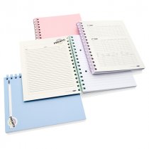 PREMTO PASTEL A4 200pg WIRO NOTEBOOK 4 ASST.