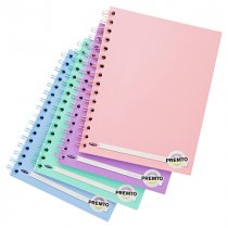 PREMTO PASTEL A5 200pg WIRO NOTEBOOK 4 ASST.