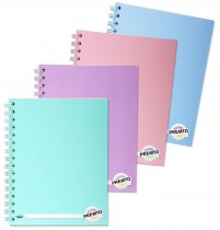 PREMTO PASTEL A5 200pg WIRO NOTEBOOK 4 ASST.