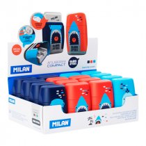 MILAN UNDERGROUND TWIN HOLE SHARPENER/ERASER 4 ASST. CDU