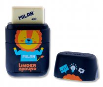 MILAN UNDERGROUND TWIN HOLE SHARPENER/ERASER 4 ASST. CDU