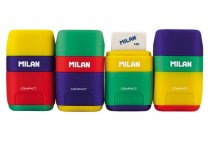 MILAN COMPACT MIX SHARPENER/ERASER CDU 4 ASST.