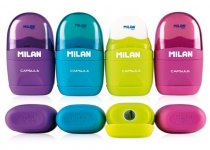 MILAN AFILABORRA SINGLE HOLE SHARPENER/ERASER 4 ASST. CDU
