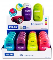 MILAN AFILABORRA SINGLE HOLE SHARPENER/ERASER 4 ASST. CDU