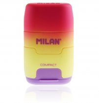 MILAN COMPACT TWIN HOLE SHARPENER & ERASER SUNSET 4 ASST CDU