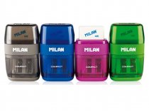 MILAN COMPACT TWIN HOLE SHARPENER/ERASER 4 ASST. CDU