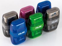 MILAN COMPACT TWIN HOLE SHARPENER/ERASER 4 ASST. CDU