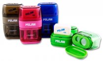 MILAN COMPACT TWIN HOLE SHARPENER/ERASER 4 ASST. CDU