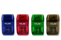 MILAN COMPACT TWIN HOLE SHARPENER/ERASER 4 ASST. CDU