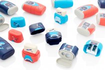 MILAN COMPACT TWIN HOLE SHARPENER & ERASER - SHARK ATTACK ASST CDU