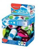 MAPED CLEAN PENCIL SHARPENER TWIN HOLE CDU 3 ASST.