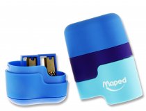 MAPED DUO CONNECT TWIN HOLE SHARPENER & ERASER - COLORFUL 3 ASST CDU