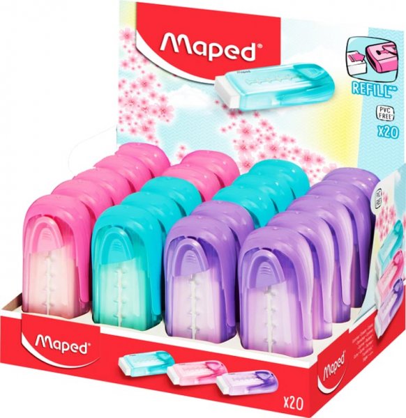 MAPED UNIVERSAL GOM STICK ERASER - PASTEL 3 ASST CDU