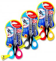 MAPED SENSOFT 13cm/5" SCISSORS CARDED - LEFT HANDED 3 ASST.