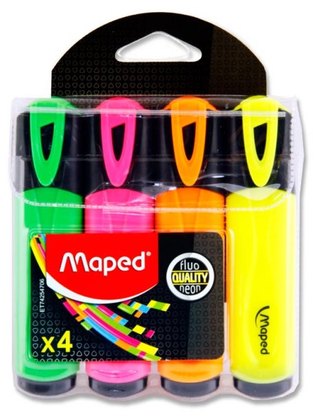 MAPED FLUO'PEPS PKT.4 HIGHLIGHTERS