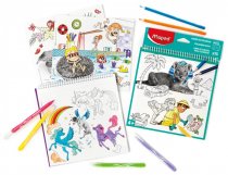MAPED 200x200mm SPIRAL 15 SHEET COLOURING BOOK 2 ASST.