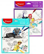 MAPED 200x200mm SPIRAL 15 SHEET COLOURING BOOK 2 ASST.