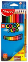 MAPED PKT.12 COLOR'PEPS COLOUR PENCILS + PENCIL/SHARPENER
