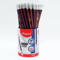 MAPED BLACK'PEPS WOOD FREE ERGO HB PENCIL W/ERASER CDU