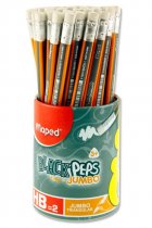 MAPED BLACK'PEPS JUMBO TRIANGULAR GRAPHITE HB PENCIL WITH ERASER CDU