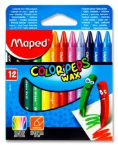 MAPED BOX 12 COLOR'PEPS TRIANGULAR WAX CRAYONS
